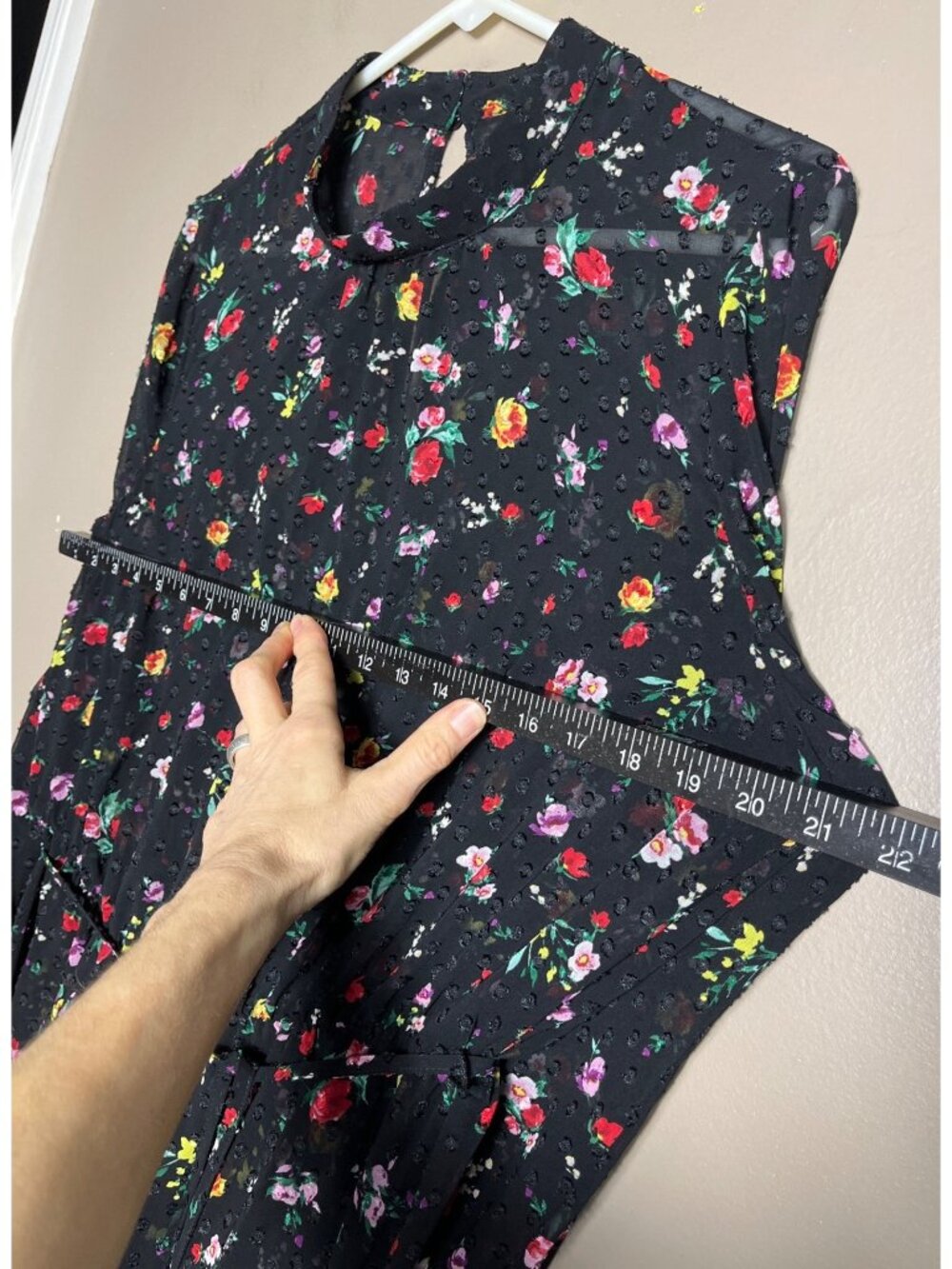 Whimsigoth Dark Fairy Sheer Dress Floral Burnout Dots Blouson Goth Maxi Wom S/M - Picture 6 of 12